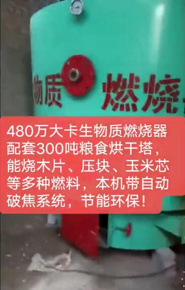 
480萬大卡生物質(zhì)燃燒器配套300噸糧食烘干塔