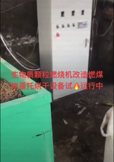 
生物質(zhì)顆粒燃燒機改造燃煤烘蛋托設(shè)備試火運行中